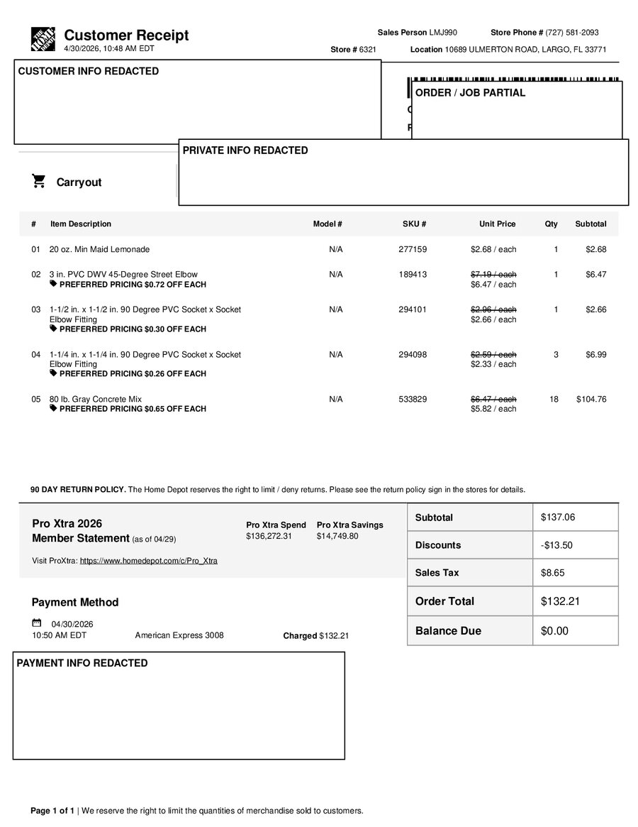 H6321 531166 Receipt