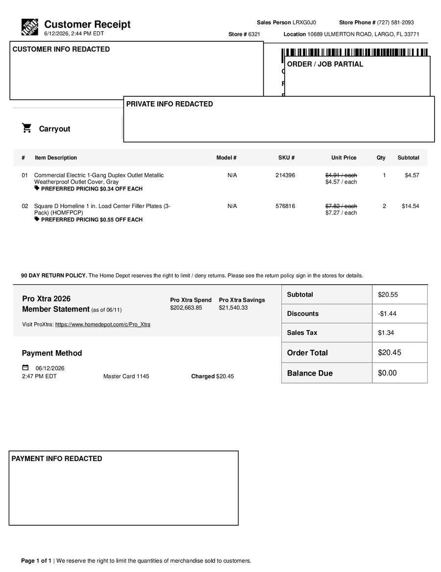 H6321 538942 Receipt