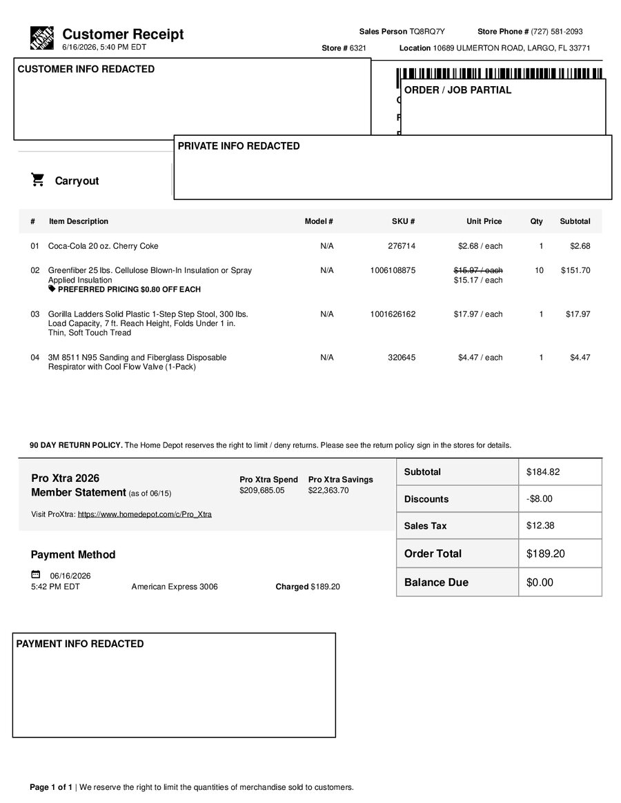 H6321 539611 Receipt