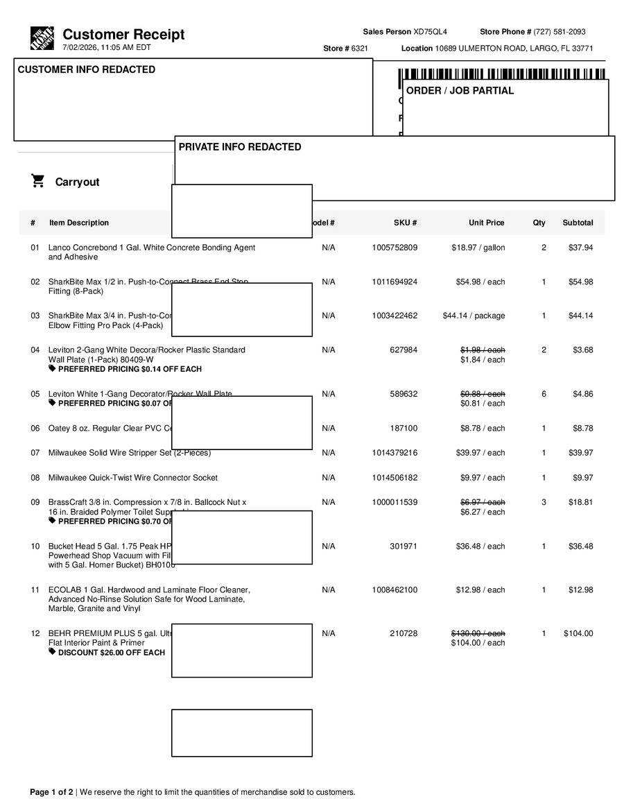 H6321 542431 Receipt