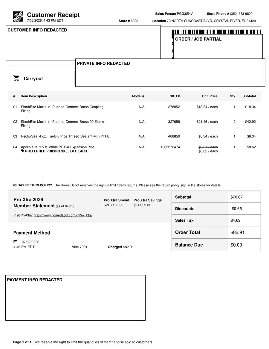 H6332 436073 Receipt